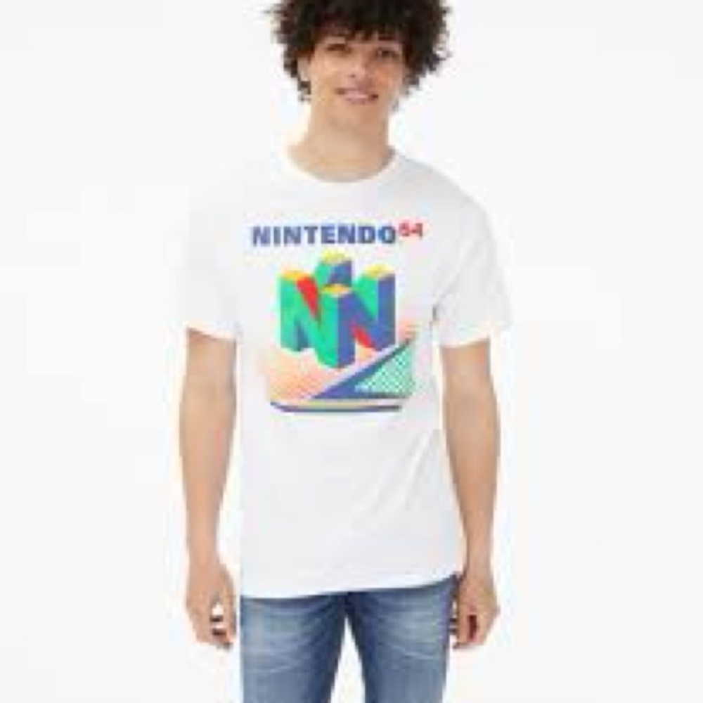 Nintendo 64 White Graphic Logo T-Shirt